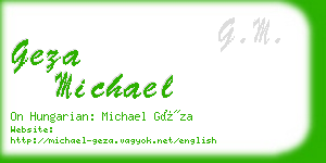 geza michael business card